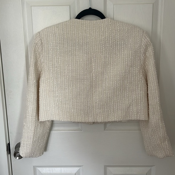 ASTR COVINA CREAM TWEED GOLD BUTTON DETAIL CROPPED JACKET FULLY LINED SZ MED - Picture 3 of 12